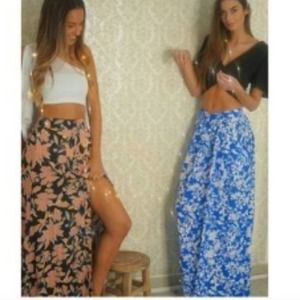 Maaji Floral Maxi Skirts in Black and Blue